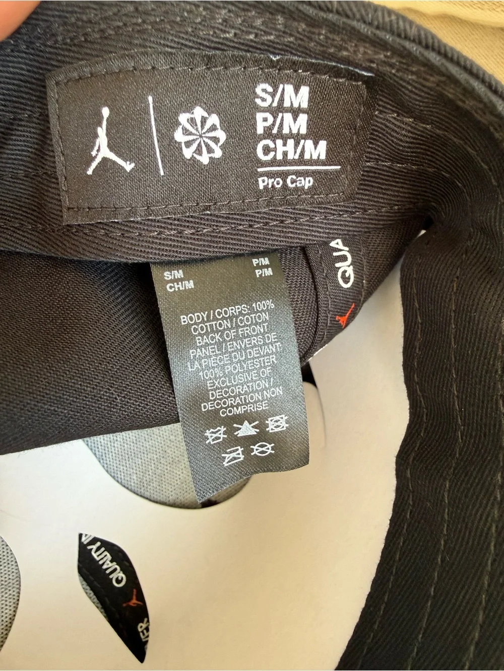 Jordan Black and Red Pro Cap with White NO Embroidery